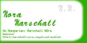 nora marschall business card